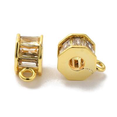 Column Brass Micro Pave Cubic Zirconia Tube Bails