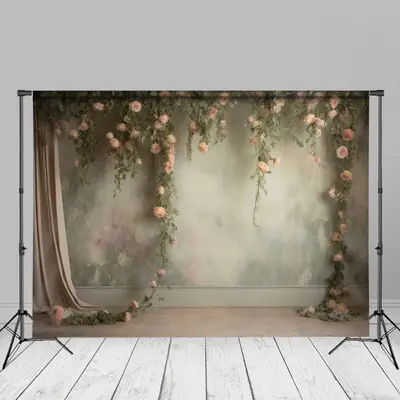 Classic Pink Rose Portrait Backdrop For Photography - Aperturee