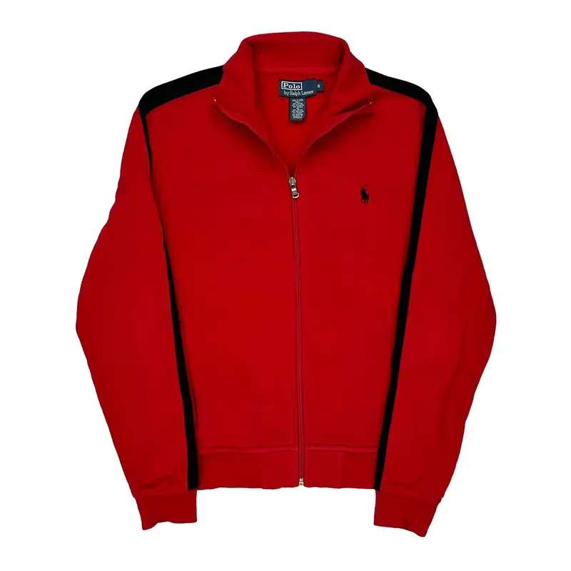Polo By Ralph Lauren Zip Up - Small Red Cotton Blend