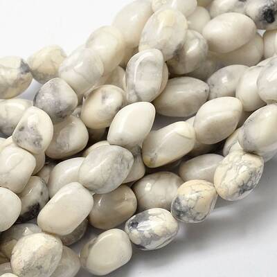Natural Howlite Nuggets Bead Strands