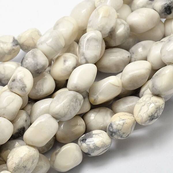Natural Howlite Nuggets Bead Strands