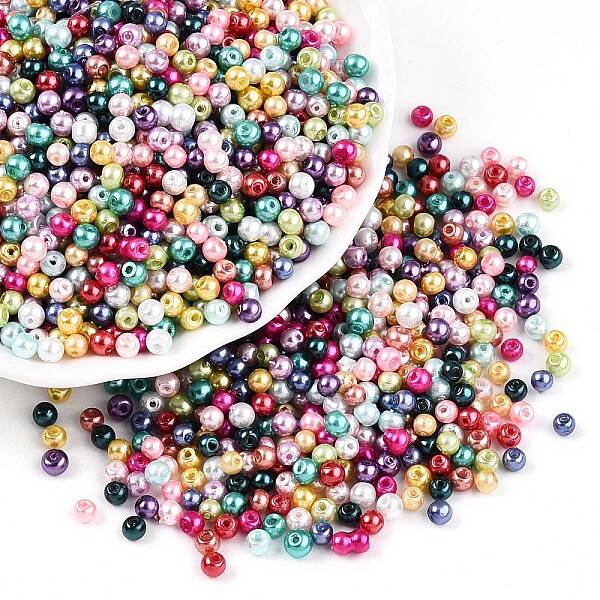 Baking Painted Pearlized Glass Pearl Beads
