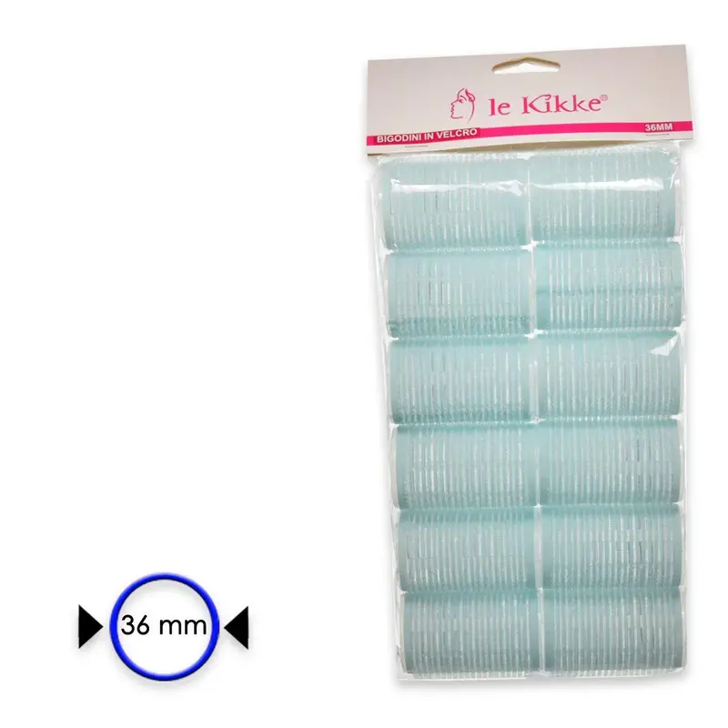 Le kikke velcro curler in bag 12 pieces diam. 3.6 cm
