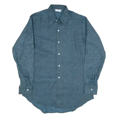 Plain Shirt Blue Long Sleeve Mens M