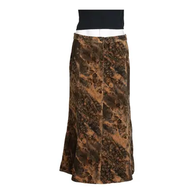 Diana Gallesi Maxi Cord Skirt - 34W UK 14 Brown Cotton