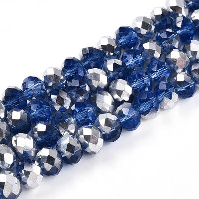 Electroplate Transparent Glass Beads Strands