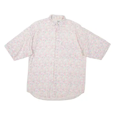 NAF Womens Printed Shirt Pink Collared Floral M