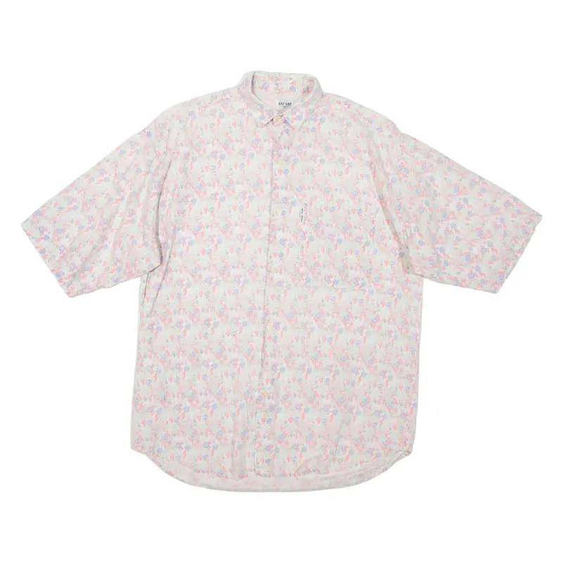 NAF Womens Printed Shirt Pink Collared Floral M