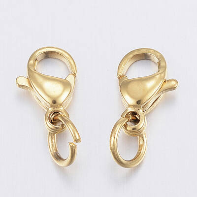 Ion Plating(IP) 304 Stainless Steel Lobster Claw Clasps