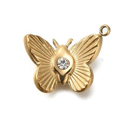 Ion Plating(IP) 304 Stainless Steel with Rhinestone Pendants