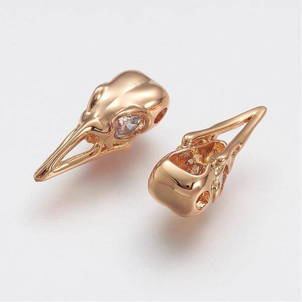 Brass Micro Pave Grade AAA Cubic Zirconia Beads
