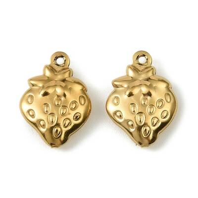 304 Stainless Steel Pendants. Strawberry Charm