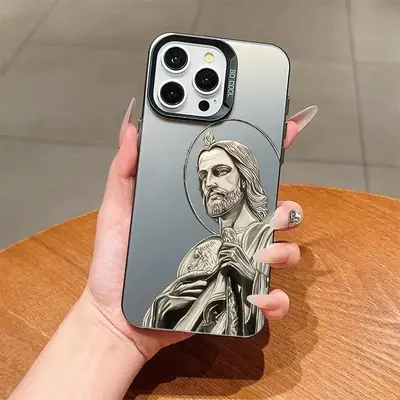 Creative Jesus Pattern Phone Case, Anti-drop Phone Protector Cover, Fashion Phone Accessories Compatible with iPhone 7 11 12...
