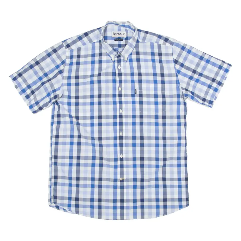 BARBOUR Regular Fit Mens Shirt Blue Gingham M
