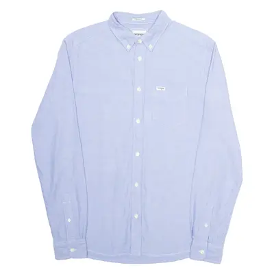 WRANGLER Regular Mens Plain Shirt Blue Long Sleeve S