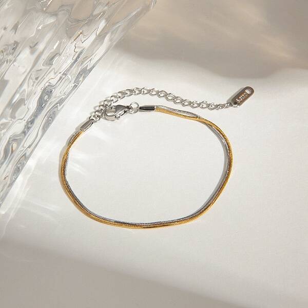 304 Stainless Steel Snake Chain Bracelets for Women