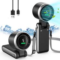 Portable Handheld High Speed Fan, 5-speed Airflow Wind Speed Fan, Foldable & Hanging Neck Fan Suitable for Family, Travel, an...