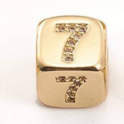 Brass Micro Pave Cubic Zirconia Beads