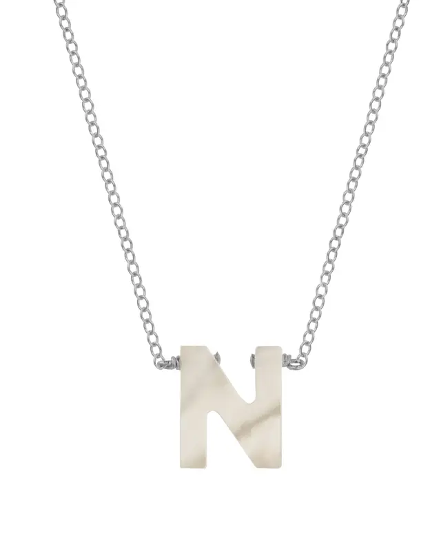 Dawn Initial Necklace | Metal Color: Silver | Style: N