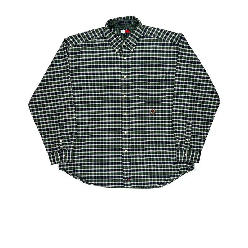 Tommy Hilfiger Checked Shirt - XL Green Cotton