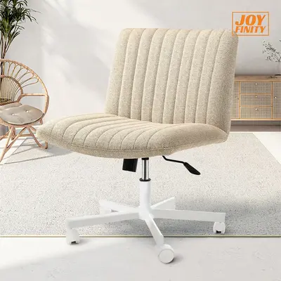 JOYFINITY Criss Cross Chair With Wheels, Armless Office Chair,Office Desk Chair