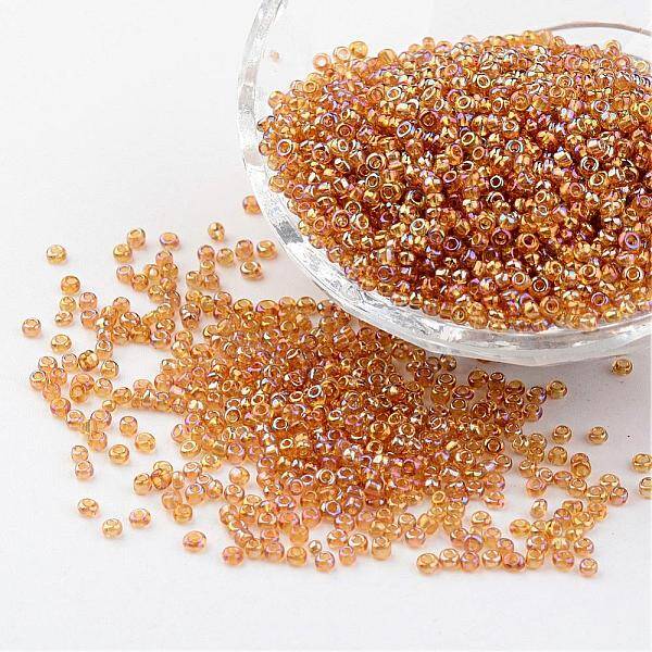 Round Transparent Colors Rainbow Glass Seed Beads