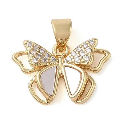 Brass Micro Pave Clear Cubic Zirconia Pendants
