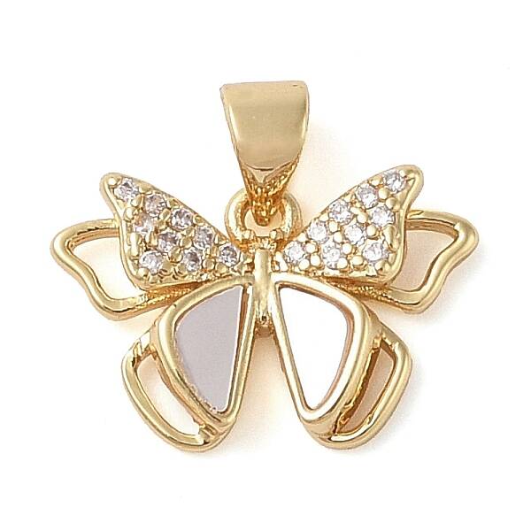 Brass Micro Pave Clear Cubic Zirconia Pendants
