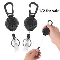 Outdoor Keychain, 1/2counts Elastic Retractable Keychain, Keychain for Outdoor Hiking Climbing, Christmas Gift
