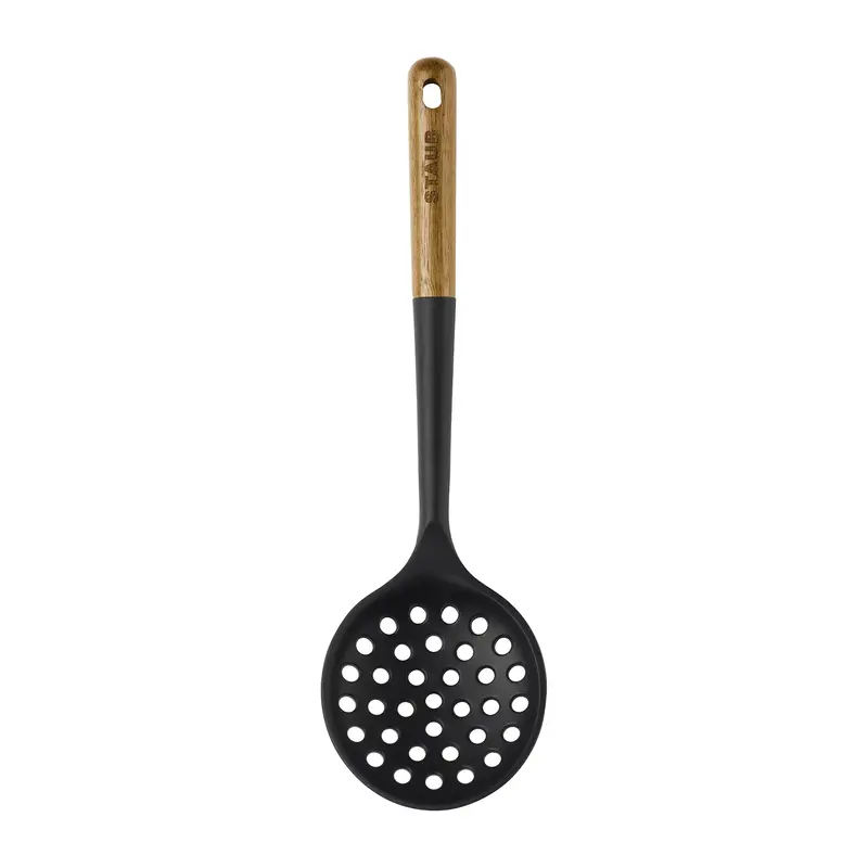 STAUB Silicone Kitchen Tools, Wood Handled Skimming Ladle