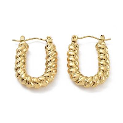 Ion Plating(IP) 304 Stainless Steel Oval Hoop Earrings