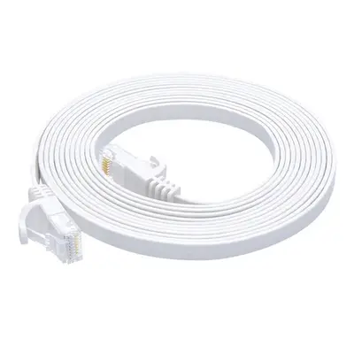 43078 Monoprice Cat6 Ethernet Patch Cable Flat FLEXboot Snagless RJ45 550MHz UTP Pure Bare Copper 30AWG 10ft White