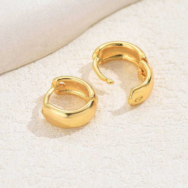 Fashionable Classic Versatile Brass Hoop Earrings with High-end Style for Women
