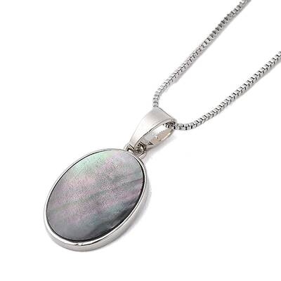 Rack Plating Natural Paua Shell Pendants Necklace
