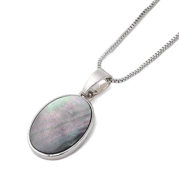 Rack Plating Natural Paua Shell Pendants Necklace