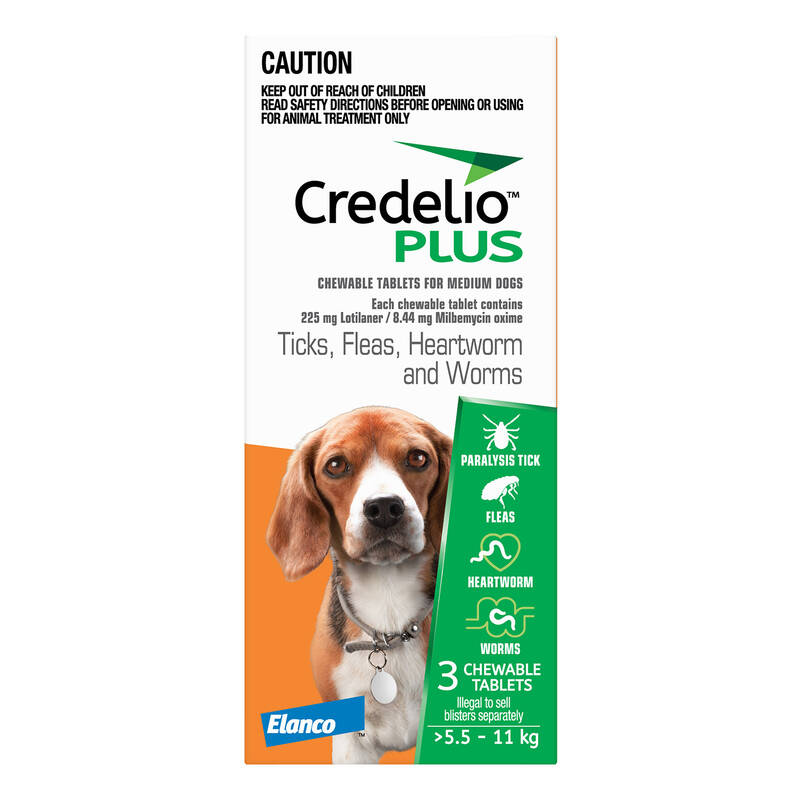 Credelio Plus For Medium Dog 5.5-11kg Orange 3 Chews