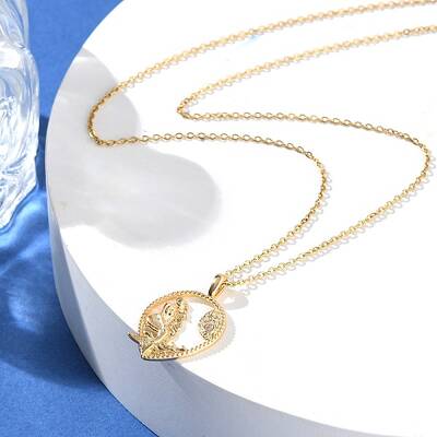 Brass Clear Cubic Zirconia Pendant Necklaces for Women