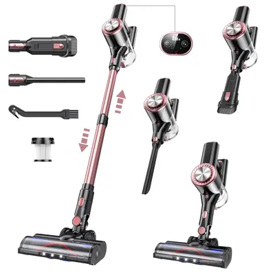 LIBINO 8-in-1 Cordless Vacuum Cleaner | 32kPa for Pet Hair & Carpets, 45Min Runtime, LED Display & HEPA Filter, Wall Mountabl...