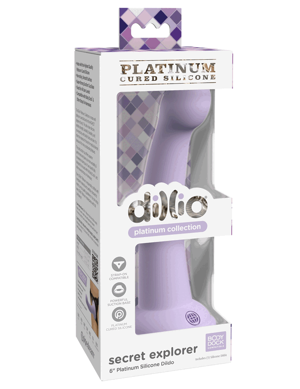 Dillio Platinum - Secret Explorer 6 Inch Dildo - Purple