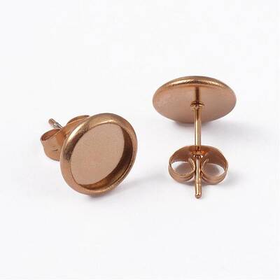 Ion Plating(IP) 304 Stainless Steel Stud Earring Settings