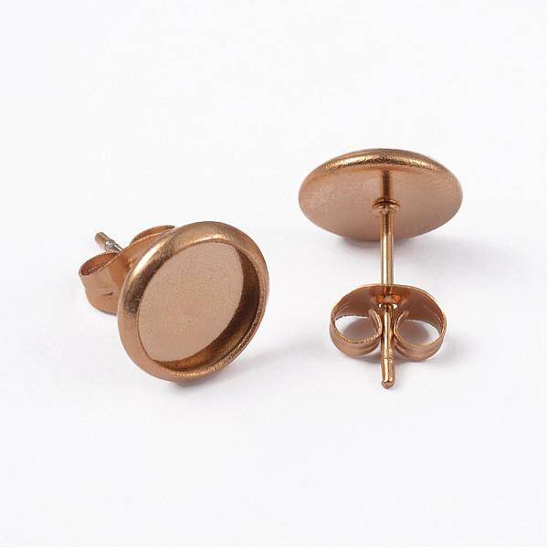 Ion Plating(IP) 304 Stainless Steel Stud Earring Settings