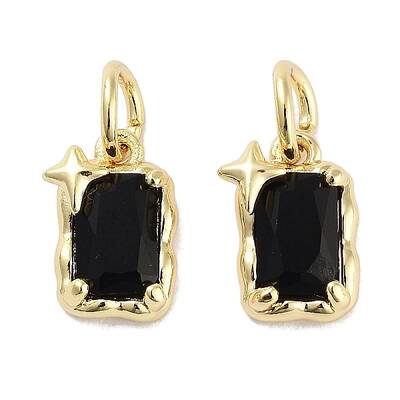 Brass Micro Pave Cubic Zirconia Charms