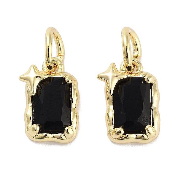 Brass Micro Pave Cubic Zirconia Charms