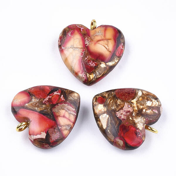 Assembled Bronzite and Imperial Jasper Pendants