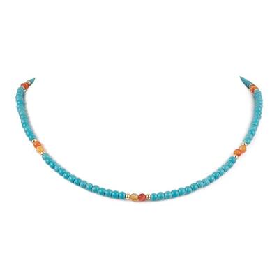 Synthetic Turquoise & Natural Carnelian Beaded Necklaces