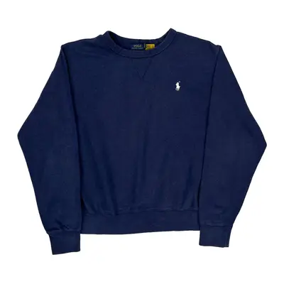 Polo By Ralph Lauren Sweatshirt - Large Blue Cotton Blend