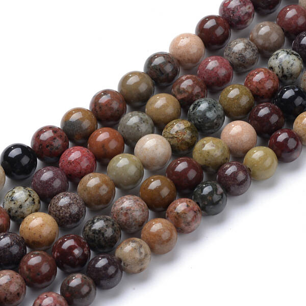 Natural River Stone Beads Strands