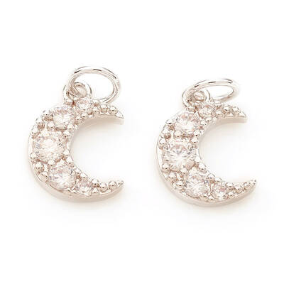 Brass Micro Pave Cubic Zirconia Charms