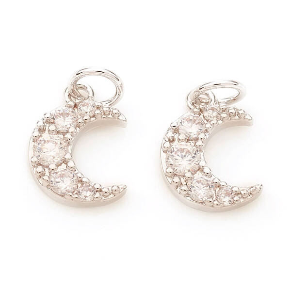 Brass Micro Pave Cubic Zirconia Charms