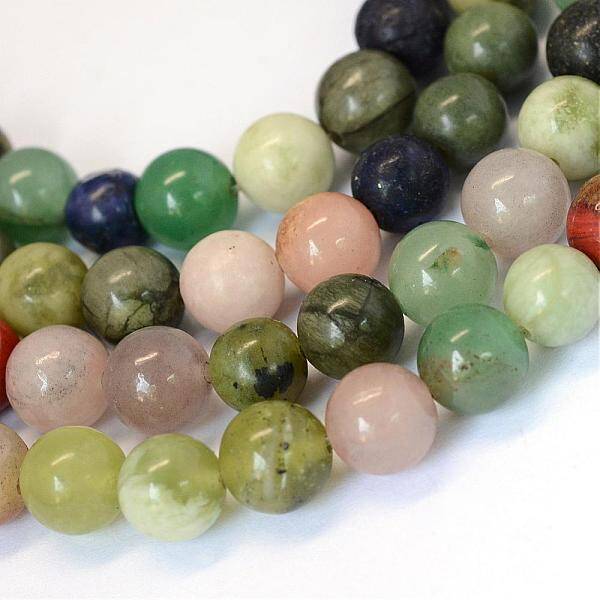 Natural Mixed Stone Round Bead Strands
